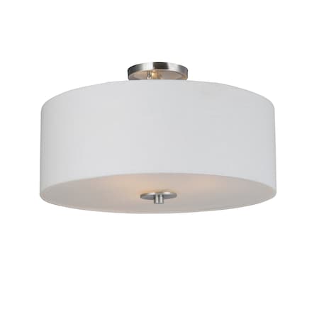 Maxim Bongo 3-Light 18" Wide Satin Nickel Semi-Flush Mount Light 10014WLSN